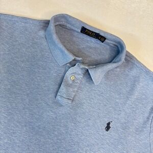 Polo Ralph Lauren Men's Light Blue Heathered Short Sleeve Polo Shirt XL